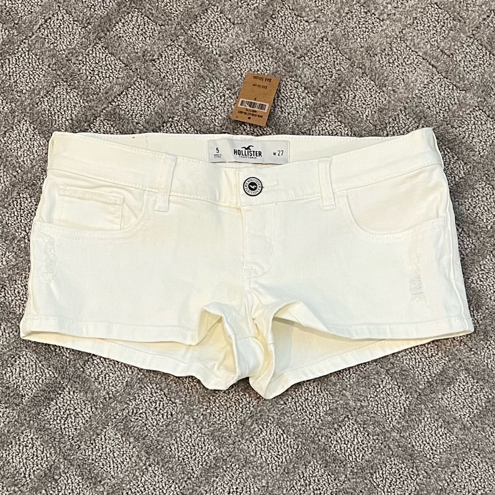 Hollister Women's Low Rise White Jean Shorts